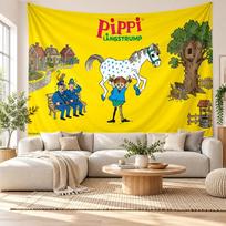 Pipi Ilgakojinės Sieninė gobelenas Namų dekoras Kabantis audinio meno fonas Gobelenas miegamajam 100cmx150cm yellow