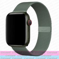 Milanese Loop Strap For Apple Watch bands 46mm 44mm 45mm 40mm 42mm 41mm 49mm correa Bracelet iWatch Series 10 11 Ultra2 3 9 8 SE S10-42mm 38 40 41mm žalia