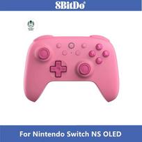 8BitDo Ultimate 2C Bluetooth valdiklis, skirtas Switch 2, belaidis žaidimų pultelis su Hall efekto vairasėgiais, skirtas Nintendo Switch, OLED konsolei rožinė