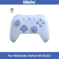 8BitDo Ultimate 2C Bluetooth valdiklis, skirtas Switch 2, belaidis žaidimų pultelis su Hall efekto vairasėgiais, skirtas Nintendo Switch, OLED konsolei mėlyna