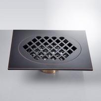 . Aukštos kokybės senovinio žalvario raižyto gėlių meno vonios kambario aksesuaras grindų sifono nuotekų grotelės 150mm*150mm YT-21019 juoda