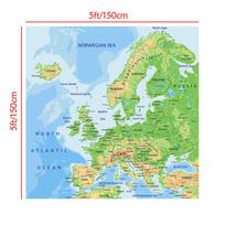 Angliškas Žemėlapis-Europos Žemėlapis-Reljefinis Žemėlapis,Linijinis Žemėlapis,Namų Dekoras,Mokymosi Vieta,Geografiniai Įrankiai,Turizmo/švietimo Įrankiai 150cm*150cm(Non-woven)