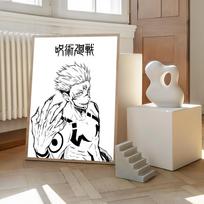 Jujutsu Kaisen Spaudiniai Plakatas Anime Figūrėlė Itadori Yuji Gojo Satoru Fushiguro Toji Drobės Tapyba Namų Dekoras Meno Plakatas-be rėmo 40cm×60cm NoFrame