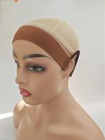Elastic Wig Band with Ear Loops and Headband for Secure Hold brown
