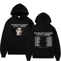 Singer DAMIANO DAVID FUNNY Little FEARS Album Tour 2025 Graphic vintage hoodie men Fashion punk pullover Hip-hop sweatshirt tops 3XL gray