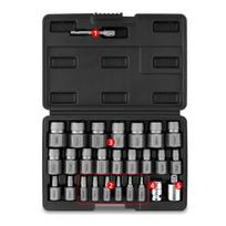 Heavy Duty Universal Screw Extractor Removal Set Suitable for Rusty Damaged Bolts Nut with Storage Box Home Workshop Use