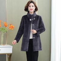 New Danish mink coat imitation fur coat women's thickened mink velvet wide lady winter clothing medium and long XL tamsiai pilka spalva