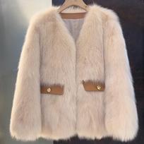 Maillard fur coat women's thickened autumn and winter new imitation fox fur coat Mao Mao Qianjin wind coat L [130-72.5kg] gray