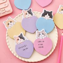30sheets Cartoon Alien Cat Sticky Notes Student Creative Message Memo Notes Book Expansion Handbook Material Stickers white