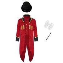 Unisex Kids Victorian Steampunk Tailcoat Costume Set Top Hat Gloves Magician Wand Tuxedo 13-14 Years bordinė