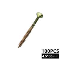 100Pcs/Pack Galvanized T25 Screws 35mm 45mm 60mm 80mm Woodworking Screws  Hardware Tools 100pcs 4.5x60mm