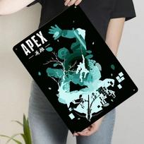 Apex Legends Žaidimo Menas Metalinė Sienos Dekoro Detalė su Veikėjo Siluetu ir Miško Elementais Žaidimų Kambario Dekoruoti 20x30cm（7.8x11.8inch） blue