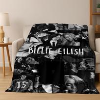 Hit Me Hard and Soft Billie Eilish Flannel Blanket Soft Warm Throw Blanket for Bed Bedroom Room Living Room Christmas Gift Kids 75x90cm gray