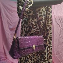 JIAERDI Japanese Retro Crocodile Embossed Handbag Women Harajuku Hot Girls Shoulder Bag Ladies Luxury Lightweight Purse Y2k 2025 28x12x9cm violetinė