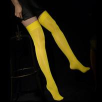 Sexy Glossy Stockings Suspender Thighs Women's High Stockings Silky Glossy Ultra-thin Knee Socks flat edge glossy stockings (excluding suspenders) geltona