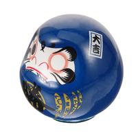 Japonijos Daruma tradicinė statulėlė Daruma figūrėlė Laimės namų biuro dekoras Keraminė Daruma mėlyna