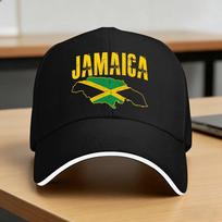 Jamaica Country Map With Flag Vintage Baseball Cap  Street Style Unisex-Teens Hip Hop Hats Sun Visor DIY Camping Baseball Caps One Size black