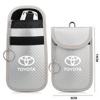 Automobilio rakto dėklas Signalų blokavimo krepšys RFID apsaugotas skyrius Toyota Corolla Yaris Prius CHR Aygo Camry Auris Avensis Land Cruiser 4 RB4 white
