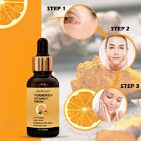 ZeroLuxury® Turmeric & Vitamin C Face Serum | Skin Brightening & Glow Booster | Hydrating & Even Tone Care | Suitable for All Skin Types | For Men orange
