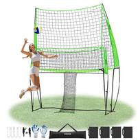 VEVOR Volleyball Training Net System, Freely Height-Adjustable Practice Equipment with Ball Return, 8x11ft Portable Net Station