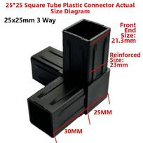 1 vnt. 20/25/30 mm kvadratinio vamzdžio jungtis 2/3/4/5 krypčių jungtis 20/25/30 mm kvadratiniam vamzdžiui 25x25mm 4 Way