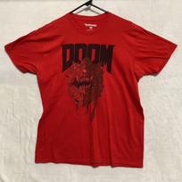 Bethesda T-Shirt Cacodemo DOOM Video Game Graphic Print Shirt Red Size L Cotton Unisex T-Shirt M brown