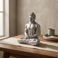 Meditative Buddha Statue Resin Meditation Figurine Glossy Finish Spiritual Decor for Home sidabras