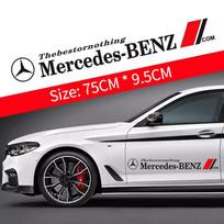 Automobilio stiliaus logotipas Durų šoninė lipdukas Kėbulo dekoras Lipdukas Mercedes Benz Brabus Maybach W204 GLC CLA GLK W205 W206 W203 Priedas QQ75 red