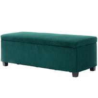 Corduroy Velvet End Of Bed Storage Bench With Lid For Living Room Bedroom Entrance 112 X 42 X 40 Cm Green