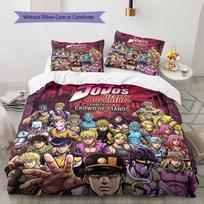 Jojos Bizarre Adventure Pattern Bedding Quilt Set Quilt Cover Pillowcase Home Birthday Gift(1 * duvet cover + 2 * pillowcase, without core) 135x200cm white