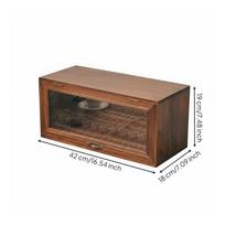 Tabletop Organizer with Drawers Hand Polished Retro Wooden Storage Box Fully gray