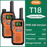 2PCS Baofeng BF-T18 Mini Walkie Talkie Long Range PMR FRS Dual PTT Two Way Radio Type-C Charger NOAA Service For Trip Camping