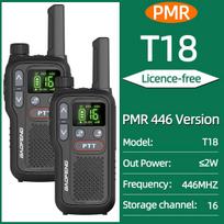 2PCS Baofeng BF-T18 Mini Walkie Talkie Long Range PMR FRS Dual PTT Two Way Radio Type-C Charger NOAA Service For Trip Camping