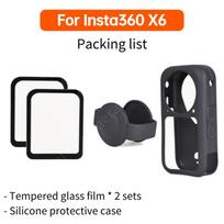 Protective Kit for Insta360 X6 Lens Guard Protective Cap Silicone Case Screen Protector for Insta 360 X6 Anti-fall Accessories