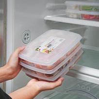 Šaldytuvas Šaldyta mėsa Keturių skyrių laikymo dėžutė Maistinis šaldiklio indas Daržovių lėkštė Šviežumo palaikymo dėžutė white