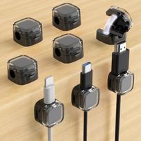 6-Pack Magnetic Cable Clips with Adjustable Adhesive Cord Holders - Strong Magnetic & Adhesive Base,Organize Chargers, Cables, Earphones, Cord Clips 6pcs/Pack juoda