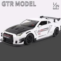 1:24 Skyline Ares Nissan GTR R34 R35 Lydinio Sportinio Automobilio Modelis Lieto Metalo Lenktyninio Automobilio Modelis Garso ir Šviesos Simuliacija Vaikų Dovana balta