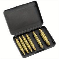 6-Piece Damaged Screw Extractor Bit Kit with Toolbox auksinė