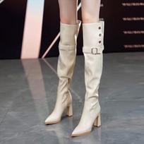 Fashion American Style Pointed Toe Plus Big Size Thigh High Boots for Women 2025 New Gothic Sale Cosplay Above Over The Knee Shoes Woman 43 white