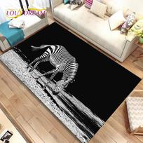 Zebra Laukinio Gyvūno Plotas Kilimas Didelis, Kilimas Svetainei Miegamajam Virtuvei Durų Kilimėlis Dekoracija, Vaikų Žaidimų Neslystantis Grindų Kilimėlis 40x60cm(15x23in) white