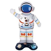Cartoon Astronaut Balloons: Space-Themed Birthday Party Decorations for Boys white