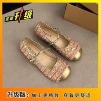 Xiaoxiangfeng Korean version temperament Mary Jane single shoes women's shoes French sequins gold bag head half slippers women 2025 spring and autumn 40 brown