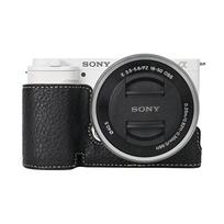 ZVE10 PU Odos Pusiau Kūno Kameros Dėklas Sony ZVE10 ZV-E10 Magnetiniu Dugnu Atsidarančiu Dangteliu juoda