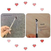 Flower Chihiro Sickle Oblique Nose Brush Small Anti-Horse Hair Shadow Repair Brush Side Shadow High Glow Oblique Makeup Brush Large Nose Shadow Brush + Sickle Eyeliner Brush gray