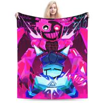 Forsaken Game Art Pixel Character Flannel Blankets Boy Girl  Warm Cozy Throw Blanket Winter Outdoor Bedspread Sofa Bed Cover 75x90cm blue