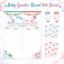 Gender Reveal Voting Board Baby Shower Game What Do You Think Cast Your Vote Interactive Party Activity with Baby Bottle Tokens for Guests One Size white