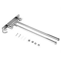 Stainless Steel Rotary Towel Rack Wall Mounted Adjustable Swing Arms Towel Rack Silver Double Hook Swivel Towel Bar Convenient gray
