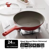 REDCHEF Titanium Non-Stick Ceramic Frying Pan for Home Use, Suitable for Eggs And Steak, Compatible with Induction And Gas Stoves, 24cm