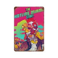 Hotline Miami Plakatas Karštas Klasikinis Nuotykių Žaidimų Plakatas ir Metalo Skardos Ženklas Sienos Menas Plokštelė Dekoras Vyro Urvas Namų Dekoras studija 20x30cm（7.8x11.8inch） pink