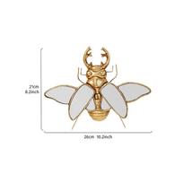Golden Beetle Wall Mirror Resin Insect Wall Art with Mirror Wings Retro Home Decorations Living Room Bedroom Decoration Gifts white